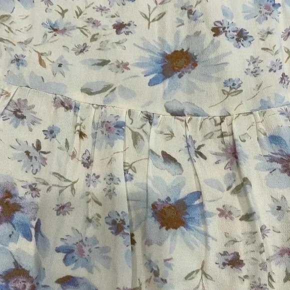 [S]American Eagle  Double spaghetti Straps Floral Ruffle Maxi Tiered Dress - Picture 8 of 14